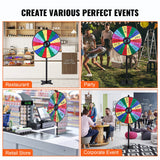 Board Games: VEVOR 36 inch Spinning Prize Wheel, 18 Slots Spinning Wheel, Roulette Wheel with a Dry Erase and 2 Markers, Tabletop or Floor Standing Win Fortune Spin Games in Party Pub Trade Show Carnival