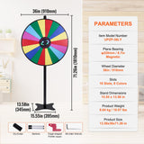 Board Games: VEVOR 36 inch Spinning Prize Wheel, 18 Slots Spinning Wheel, Roulette Wheel with a Dry Erase and 2 Markers, Tabletop or Floor Standing Win Fortune Spin Games in Party Pub Trade Show Carnival