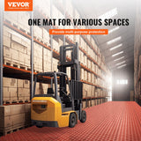 Automotive Decor: VEVOR Garage Tiles Interlocking, 12 x 12 x 0.53 inch 25 Pack Garage Floor Covering Tiles, Non-Slip Double-Sided Texture Garage Flooring Tiles, for Garages, Basements, Repair Shops, Red