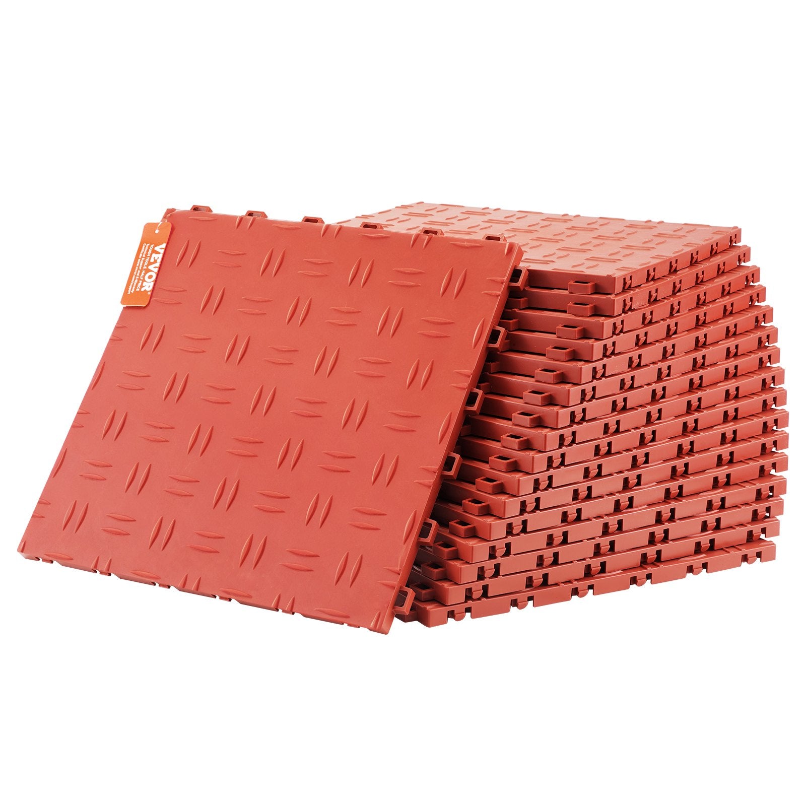 Automotive Decor: VEVOR Garage Tiles Interlocking 12x12 in 50 Pack Garage Flooring Tiles Red