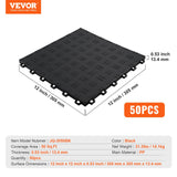 Automotive Repair & Speciality Tools: VEVOR Garage Tiles Interlocking, 12 x 12 x 0.53 inch 50 Pack Garage Floor Covering Tiles, Non-Slip Double-Sided Texture Garage Flooring Tiles, for Garages, Basements, Repair Shops, Black