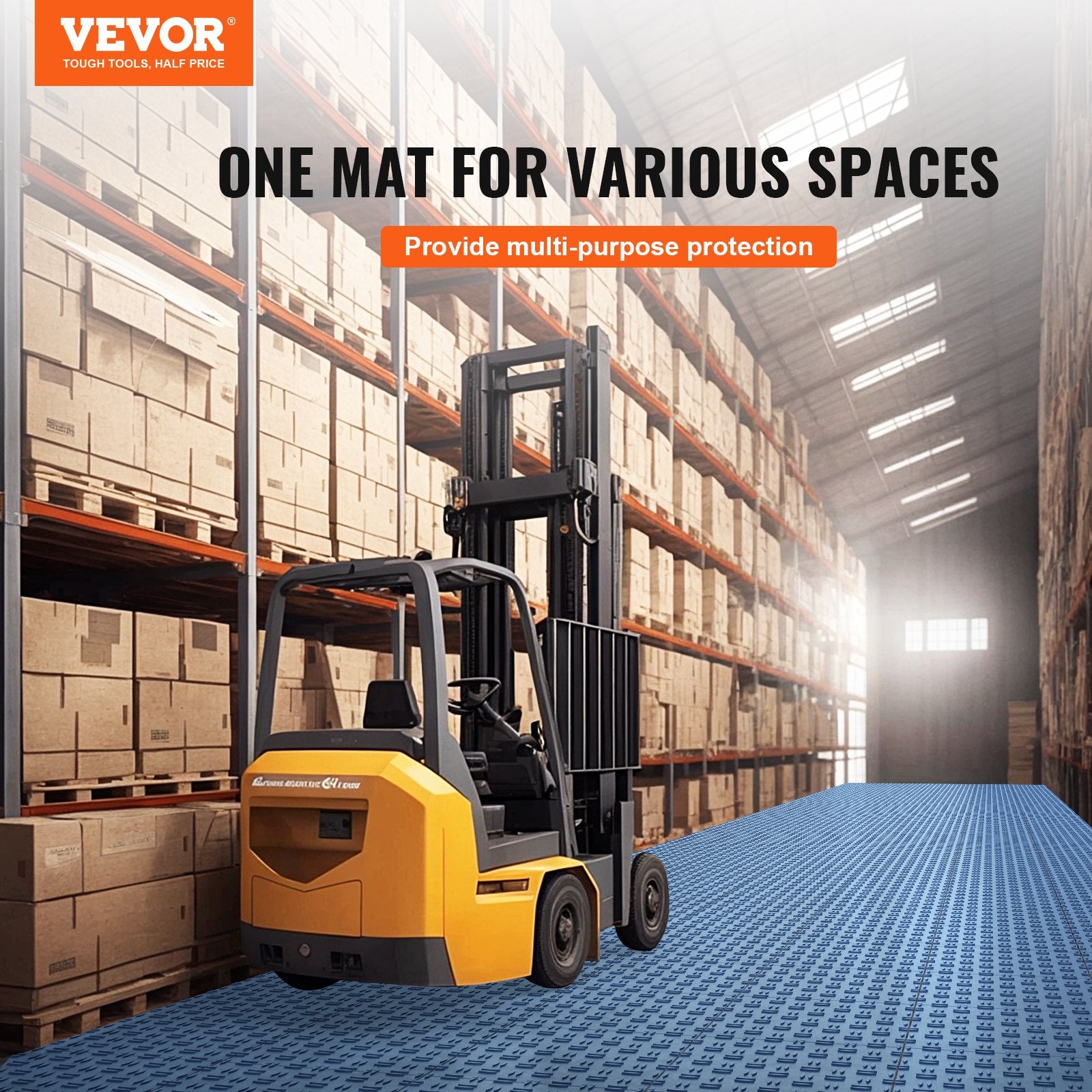Automotive Repair & Speciality Tools: VEVOR Garage Tiles Interlocking 12x12 in 25 Pack Garage Flooring Tiles Blue