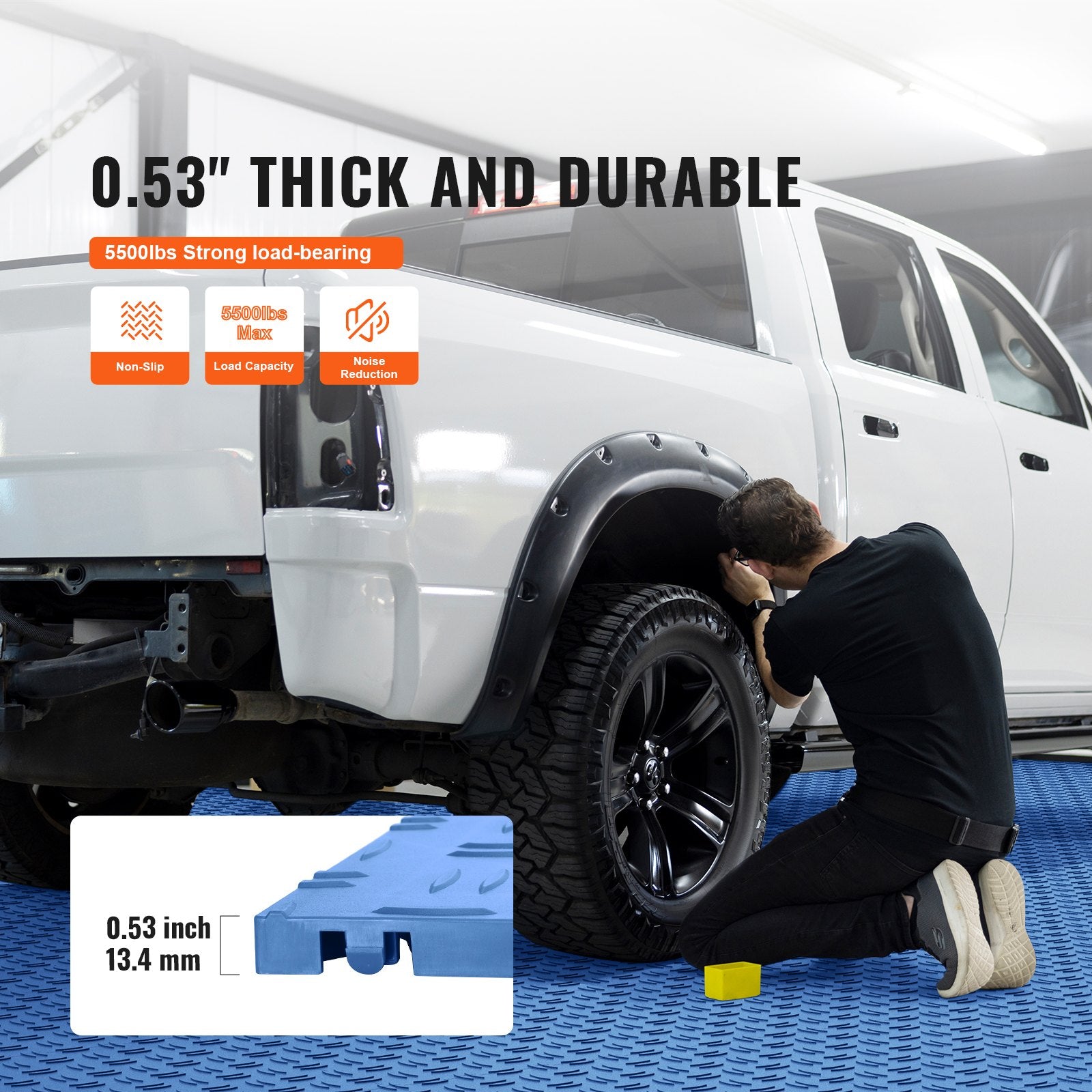 Automotive Repair & Speciality Tools: VEVOR Garage Tiles Interlocking 12x12 in 25 Pack Garage Flooring Tiles Blue