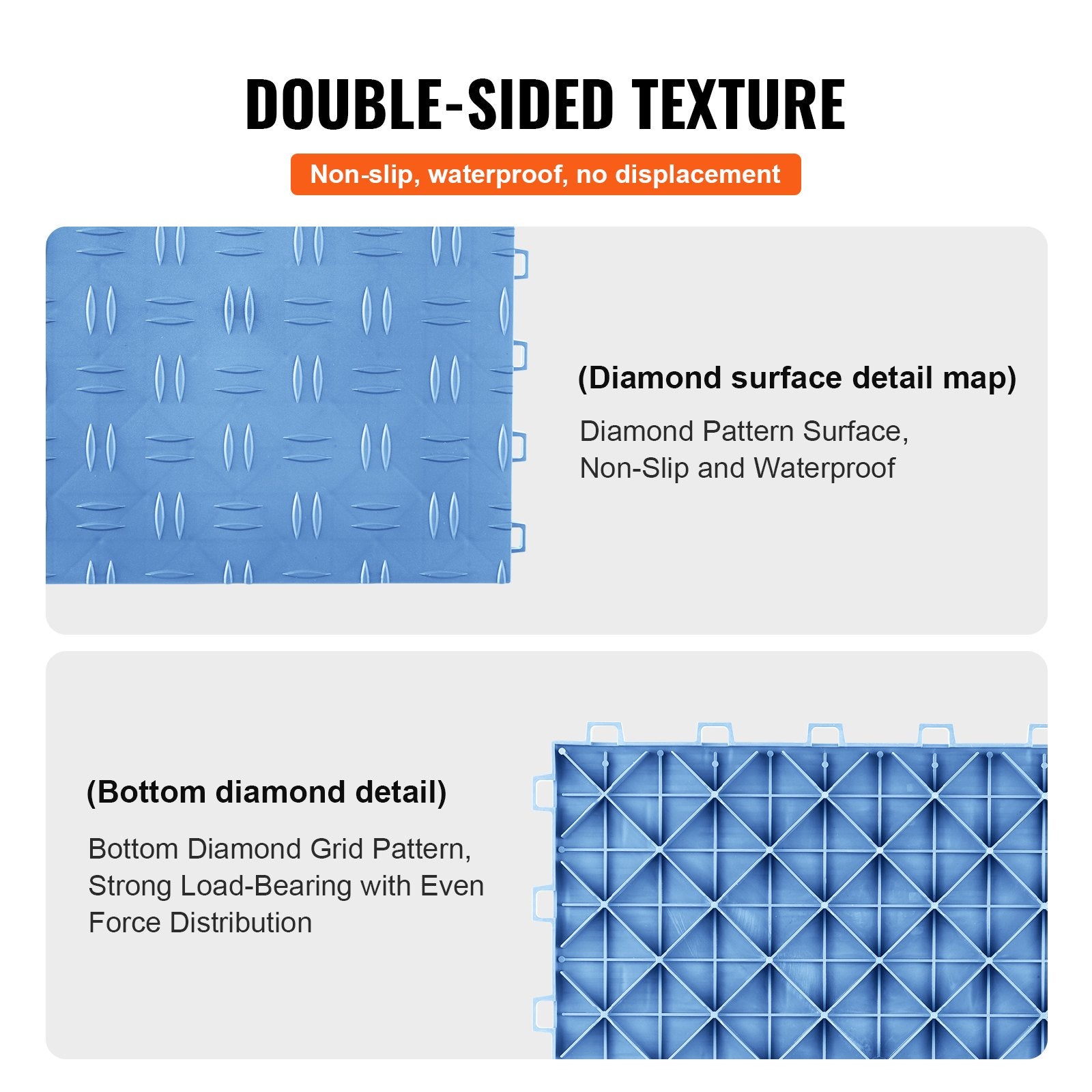 Automotive Repair & Speciality Tools: VEVOR Garage Tiles Interlocking 12x12 in 25 Pack Garage Flooring Tiles Blue