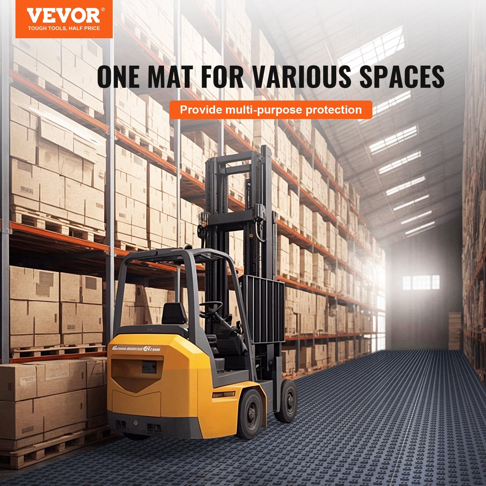Automotive Decor: VEVOR Garage Tiles Interlocking, 12 x 12 x 0.53 inch 50 Pack Garage Floor Covering Tiles, Non-Slip Double-Sided Texture Garage Flooring Tiles, for Garages, Basements, Repair Shops, Graphite Gray
