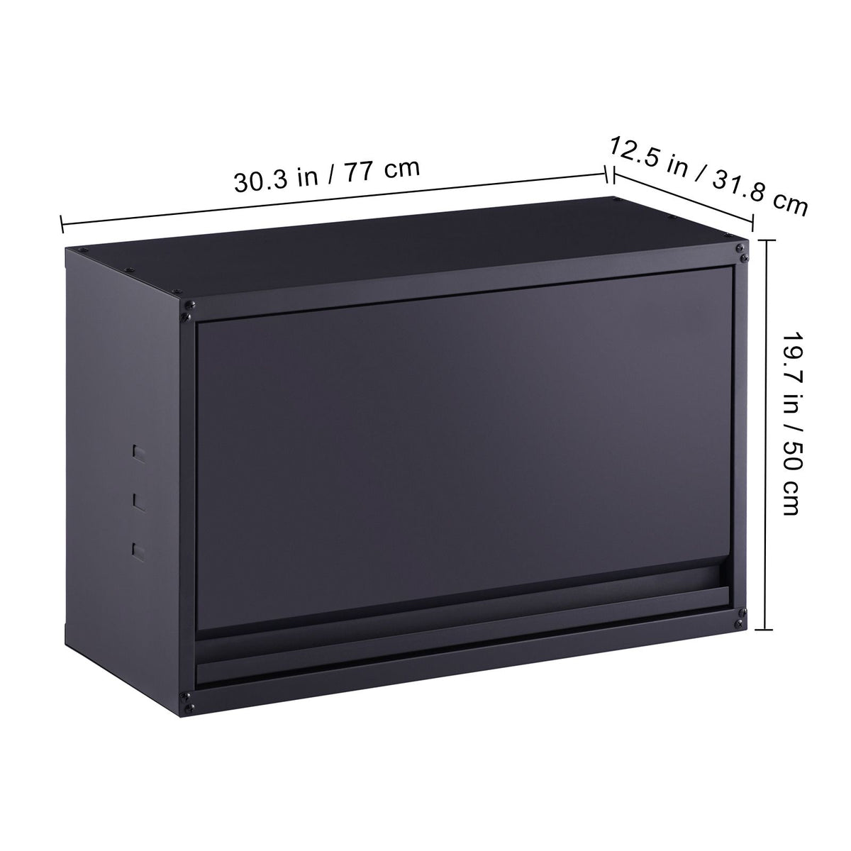 Metal Storage Cabinet, 54.4 kg Load Capacity per Shelf, 50.8 cm Tall Wall-Mounted Powder-Coating Steel Garage Cabinet with Adjustable Shelf, Press to Lock & Open Door, Perfect for Office Home Garage
