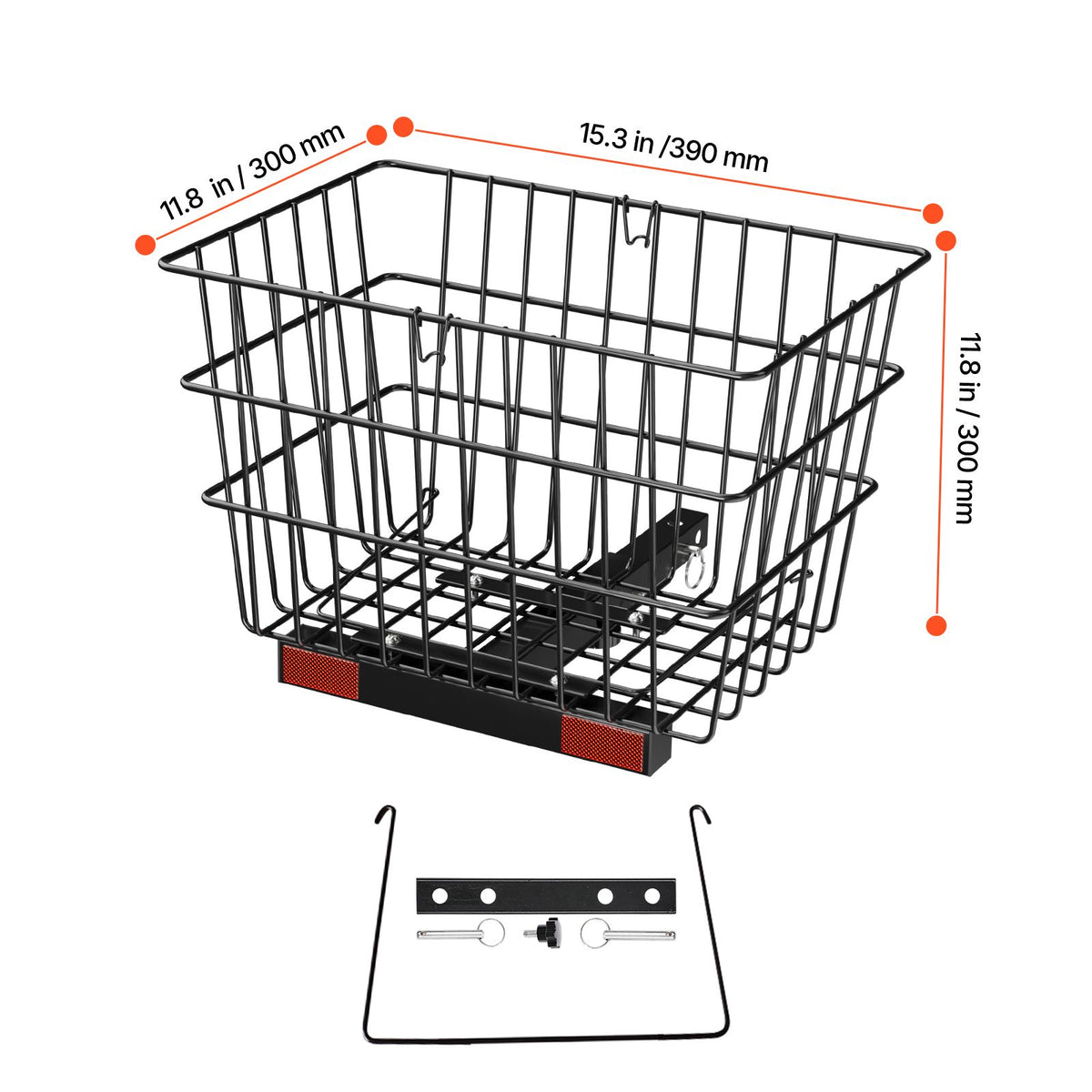 Scooter Rear Basket, Heavy Duty Metal Wire Basket with Handle, Spacious Cargo Basket, Works with 1-inch Receiver, Compatible with Most Golden, Drive & Pride Mobility Scooter