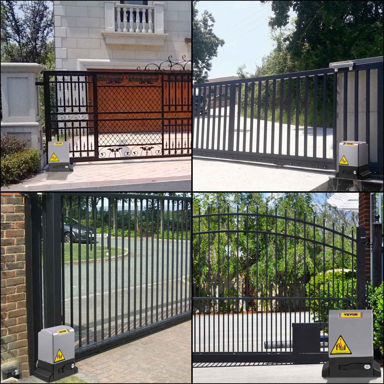 Fence & Gate Accessories: VEVOR Sliding Gate Opener, 1800 KG 4 m, Automatic Sliding Gate with 4 Remote Controllers & APP Control, Electric Rolling Driveway Slide Gate Motor, Complete Gate Operator Hardware Security System Kit