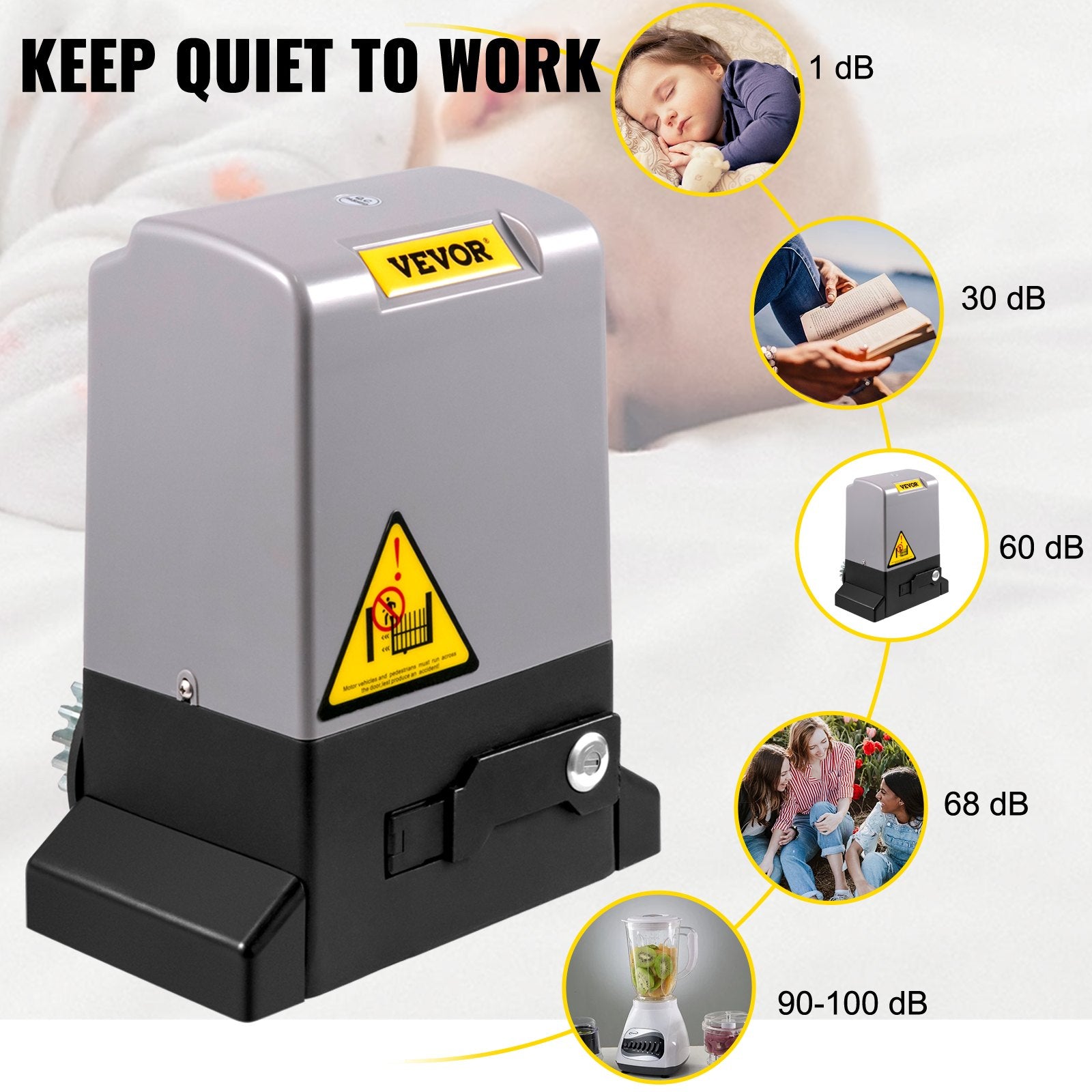 Fence & Gate Accessories: VEVOR Sliding Gate Opener Automatic Sliding Gate 1800 KG 4 Remote & APP Control