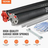 Automotive Repair & Speciality Tools: VEVOR Garage Door Torsion Springs, 16000 Cycles, Pair of 0.25 x 2 x 30inch, Garage Door Springs with Non-Slip Winding Bars, Mounting Tool and Gloves, Electrophoresis Coated, for Replacement