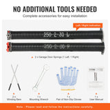 Automotive Repair & Speciality Tools: VEVOR Garage Door Torsion Springs, 16000 Cycles, Pair of 0.25 x 2 x 30inch, Garage Door Springs with Non-Slip Winding Bars, Mounting Tool and Gloves, Electrophoresis Coated, for Replacement