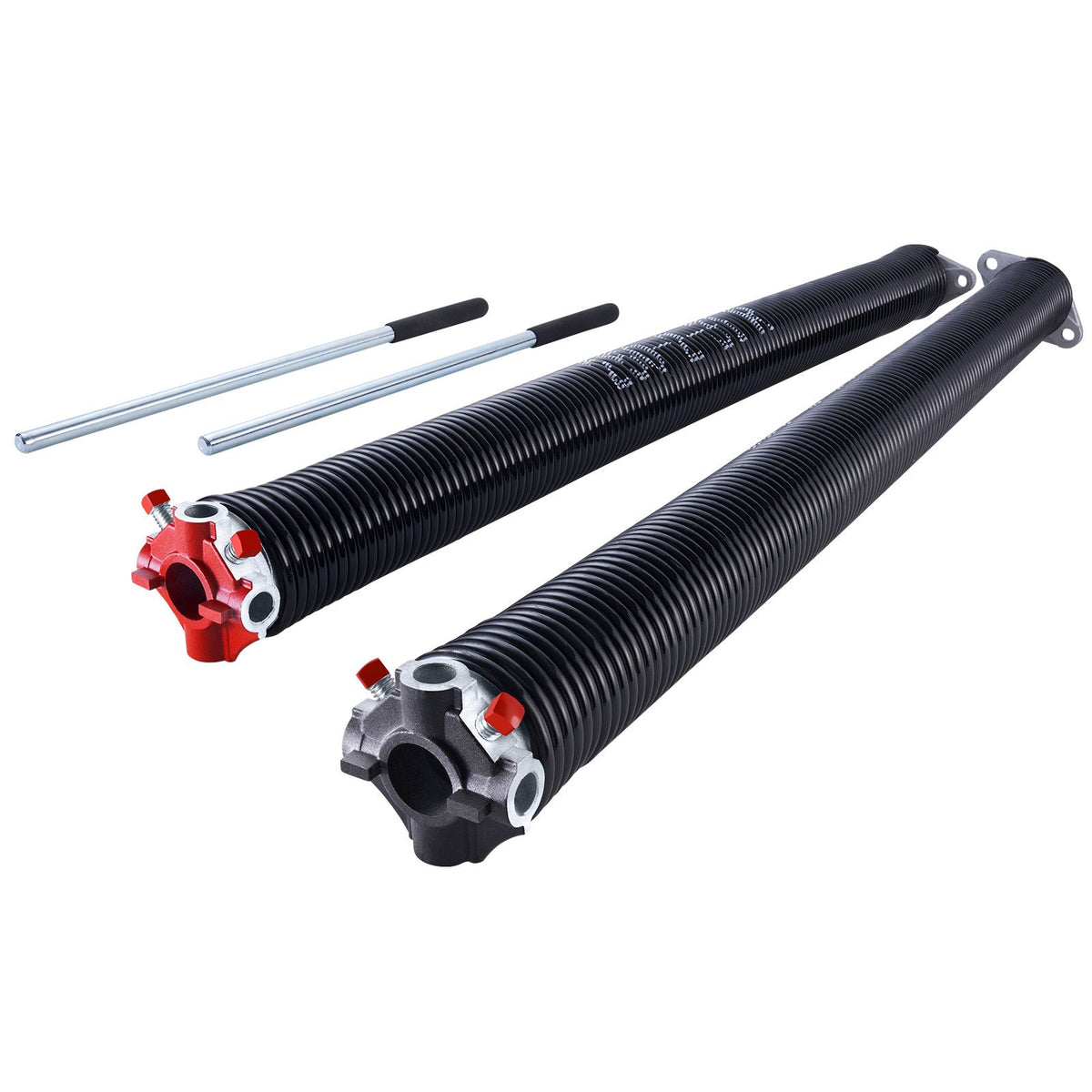 Garage Door Torsion Springs, Pair of 6.35 x 50.8 x 787 mmn, 16000 Cycles, Electrophoresis Black Coated for Replacement, Garage Door Springs with Non-Slip Winding Bars, Gloves and Mounting Wrench
