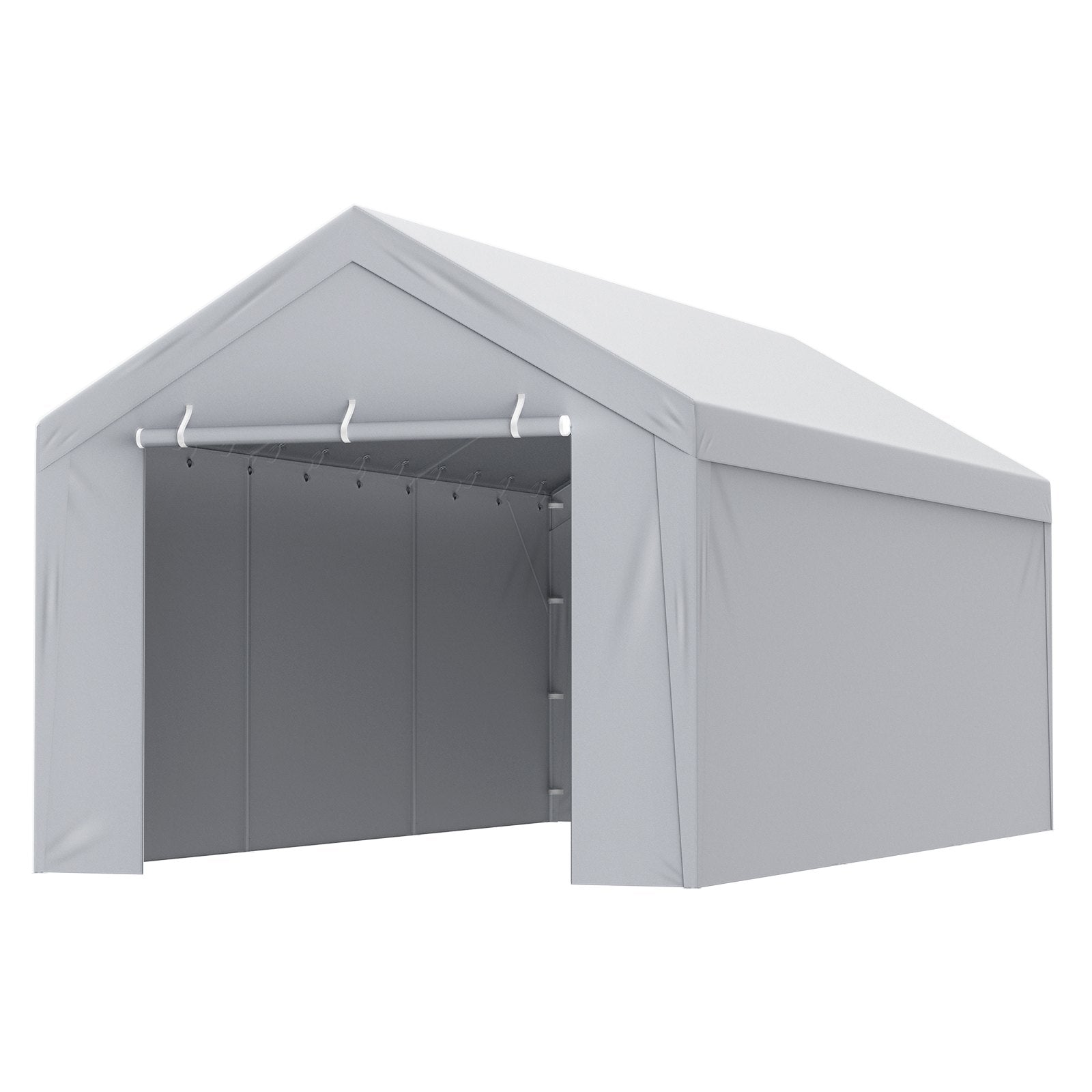 Canopies & Gazebos: VEVOR Carport Replacement Canopy Cover Top + Side Wall 10 x 20 ft, Garage Tent Shelter Tarp Heavy-Duty Waterproof & UV Protected, Easy Installation with Ball Bungees,White (Frame Not Included)