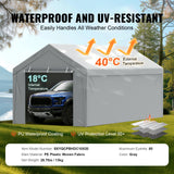 Canopies & Gazebos: VEVOR Carport Replacement Canopy Cover Top + Side Wall 10 x 20 ft, Garage Tent Shelter Tarp Heavy-Duty Waterproof & UV Protected, Easy Installation with Ball Bungees,White (Frame Not Included)