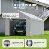 Canopies & Gazebos: VEVOR Carport Replacement Canopy Cover Top + Side Wall 10 x 20 ft, Garage Tent Shelter Tarp Heavy-Duty Waterproof & UV Protected, Easy Installation with Ball Bungees,White (Frame Not Included)