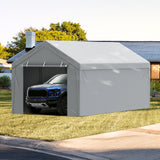 Canopies & Gazebos: VEVOR Carport Replacement Canopy Cover Top + Side Wall 10 x 20 ft, Garage Tent Shelter Tarp Heavy-Duty Waterproof & UV Protected, Easy Installation with Ball Bungees,White (Frame Not Included)