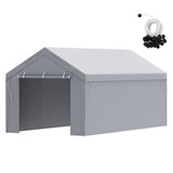 Canopies & Gazebos: VEVOR Carport Replacement Canopy Cover Top + Side Wall 10 x 20 ft, Garage Tent Shelter Tarp Heavy-Duty Waterproof & UV Protected, Easy Installation with Ball Bungees,White (Frame Not Included)