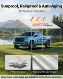 Canopies & Gazebos: VEVOR Carport Replacement Canopy, 6 x 3 m Potable Garage Tent Top Tarp, UV-Resistant & Waterproof Car Shelter Tarp, Heavy Duty Car Port Cover with Ball Buggees, Grey, Frame Not Included