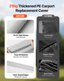 Canopies & Gazebos: VEVOR Carport Replacement Canopy, 6 x 3 m Potable Garage Tent Top Tarp, UV-Resistant & Waterproof Car Shelter Tarp, Heavy Duty Car Port Cover with Ball Buggees, Grey, Frame Not Included