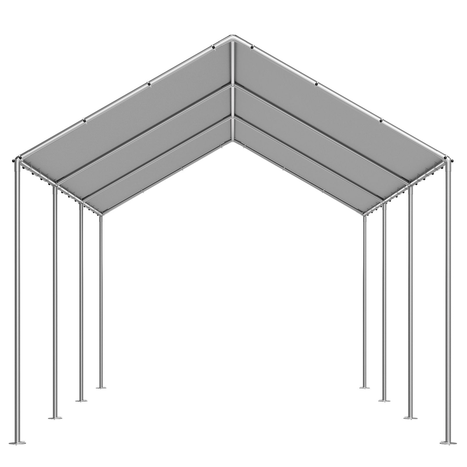 Carport Replacement Canopy, 6 x 3 m Potable Garage Tent Top Tarp, UV-Resistant & Waterproof Car Shelter Tarp, Heavy Duty Car Port Cover with Ball Buggees, Grey, Frame Not Included