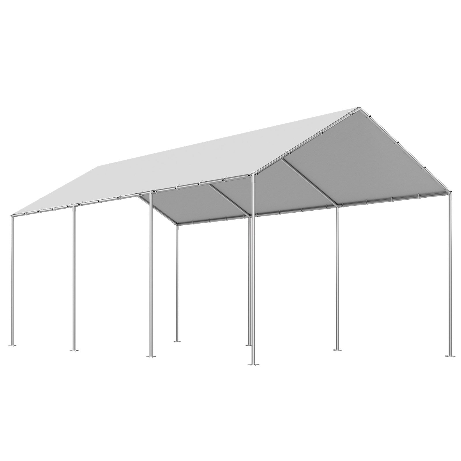 Carport Replacement Canopy, 6 x 3 m Potable Garage Tent Top Tarp, UV-Resistant & Waterproof Car Shelter Tarp, Heavy Duty Car Port Cover with Ball Buggees, Grey, Frame Not Included
