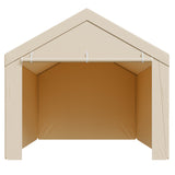 Canopies & Gazebos: VEVOR Carport Replacement Canopy, 6 x 3 m Potable Garage Tent Top Tarp with Sidewalls, UV-Resistant & Waterproof, Heavy Duty Car Shelter Tarp with Ball Buggees, Beige, Frame Not Included