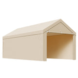 Canopies & Gazebos: VEVOR Carport Replacement Canopy, 6 x 3 m Potable Garage Tent Top Tarp with Sidewalls, UV-Resistant & Waterproof, Heavy Duty Car Shelter Tarp with Ball Buggees, Beige, Frame Not Included