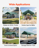 Canopies & Gazebos: VEVOR Carport Replacement Canopy, 6 x 3 m Potable Garage Tent Top Tarp, UV-Resistant & Waterproof Car Shelter Tarp, Heavy Duty Car Port Cover with Ball Buggees, Dark Green, Frame Not Included