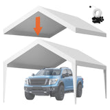 Canopies & Gazebos: VEVOR Carport Replacement Canopy, 6 x 3.6 m Potable Garage Tent Top Tarp, UV-Resistant & Waterproof Car Shelter Tarp, Heavy Duty Car Port Cover with Ball Buggees, White, Frame Not Included