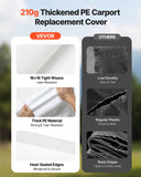 Canopies & Gazebos: VEVOR Carport Replacement Canopy, 6 x 3.6 m Potable Garage Tent Top Tarp, UV-Resistant & Waterproof Car Shelter Tarp, Heavy Duty Car Port Cover with Ball Buggees, White, Frame Not Included