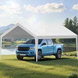 Canopies & Gazebos: VEVOR Carport Replacement Canopy, 6 x 3.6 m Potable Garage Tent Top Tarp, UV-Resistant & Waterproof Car Shelter Tarp, Heavy Duty Car Port Cover with Ball Buggees, White, Frame Not Included