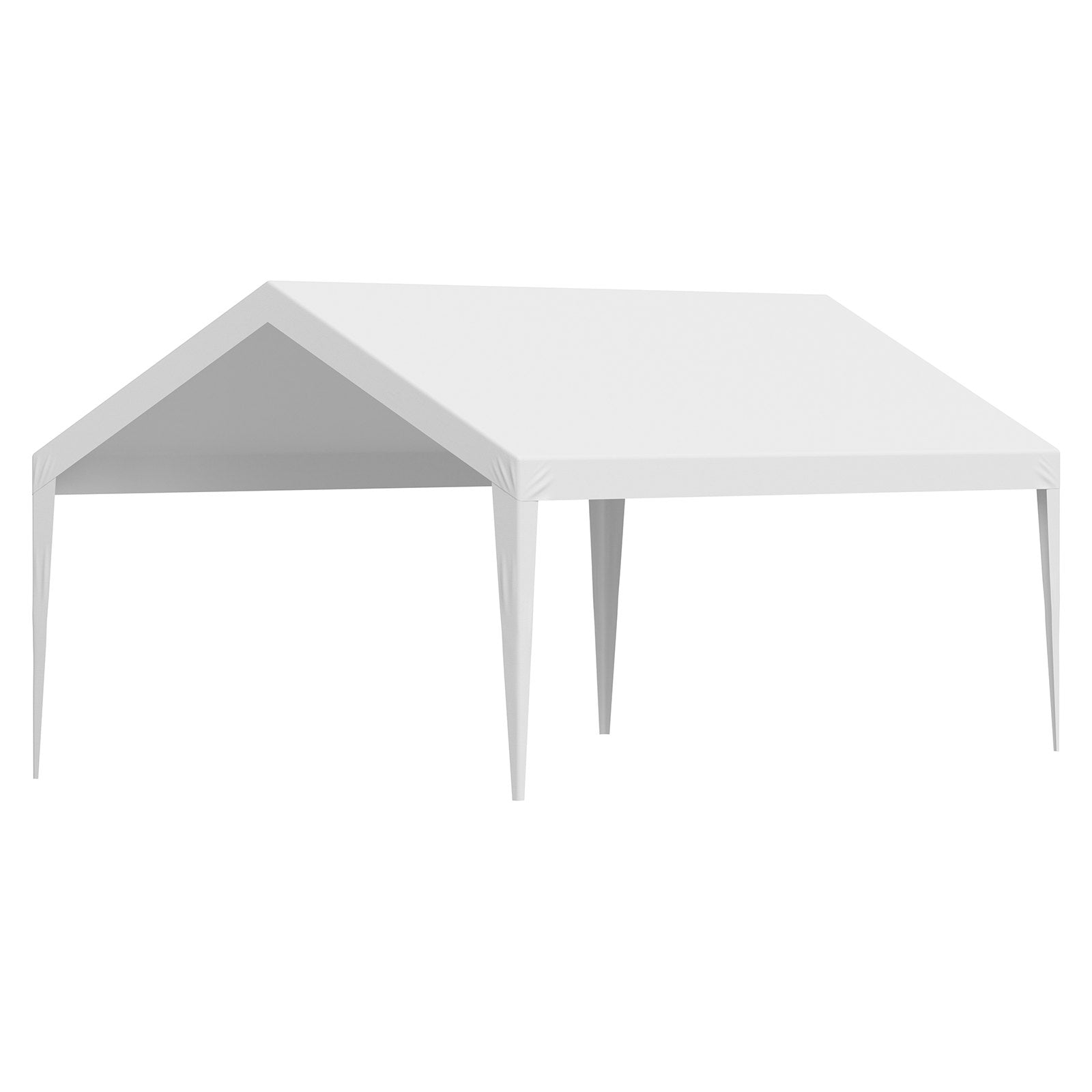 Carport Replacement Canopy, 6 x 3.6 m Potable Garage Tent Top Tarp, UV-Resistant & Waterproof Car Shelter Tarp, Heavy Duty Car Port Cover with Ball Buggees, White, Frame Not Included