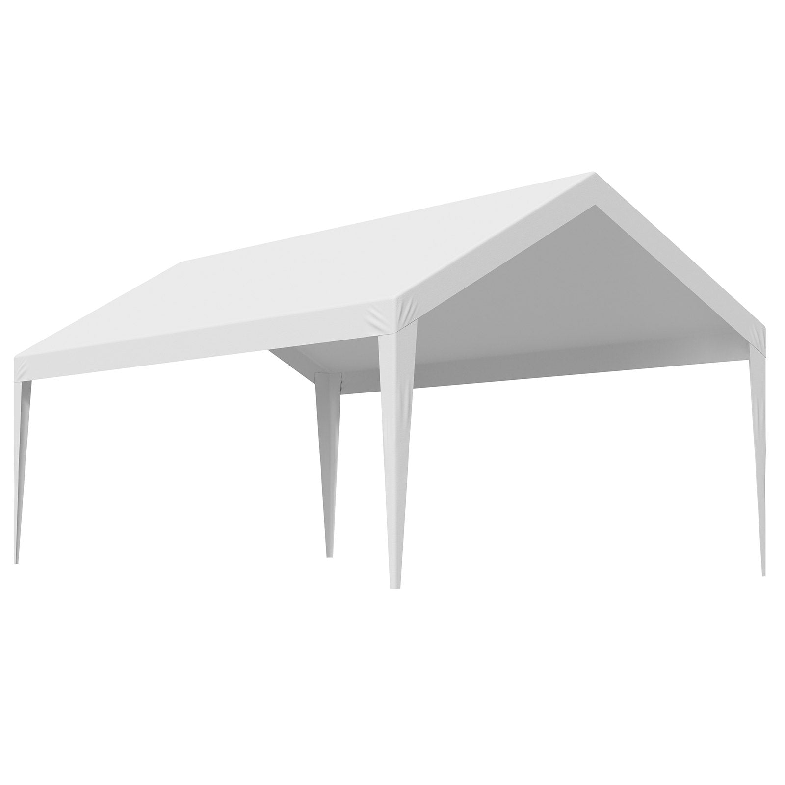 Carport Replacement Canopy, 6 x 3.6 m Potable Garage Tent Top Tarp, UV-Resistant & Waterproof Car Shelter Tarp, Heavy Duty Car Port Cover with Ball Buggees, White, Frame Not Included