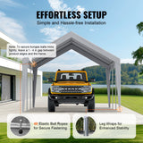 Canopies & Gazebos: VEVOR Carport Replacement Canopy Cover 12 x 20 ft, Garage Top Tent Shelter Tarp Heavy-Duty Waterproof & UV Protected, Easy Installation with Ball Bungees,Grey (Only Top Cover, Frame Not Include)