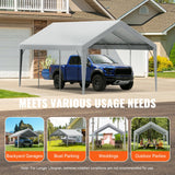 Canopies & Gazebos: VEVOR Carport Replacement Canopy Cover 12 x 20 ft, Garage Top Tent Shelter Tarp Heavy-Duty Waterproof & UV Protected, Easy Installation with Ball Bungees,Grey (Only Top Cover, Frame Not Include)