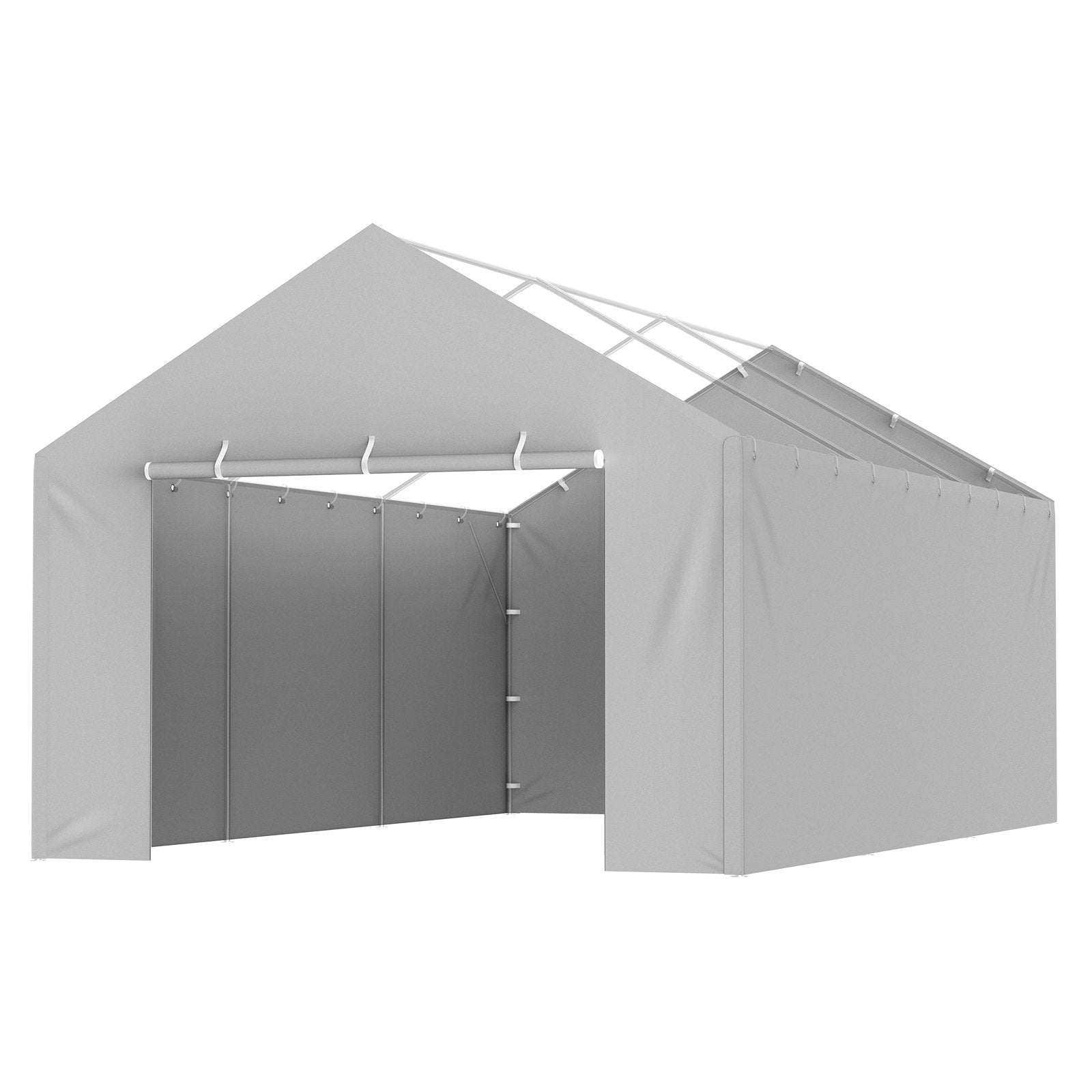 Canopies & Gazebos: VEVOR Carport Replacement Canopy Cover Side Wall 6 x 3.6 m, Garage Tent Shelter Tarp Heavy-Duty Waterproof & UV Protected, Easy Installation with Ball Bungees,Grey (Top and Frame Not Included)