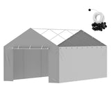 Canopies & Gazebos: VEVOR Carport Replacement Canopy Cover Side Wall 6 x 3.6 m, Garage Tent Shelter Tarp Heavy-Duty Waterproof & UV Protected, Easy Installation with Ball Bungees,Grey (Top and Frame Not Included)