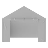 Canopies & Gazebos: VEVOR Carport Replacement Canopy Cover Side Wall 6 x 3.6 m, Garage Tent Shelter Tarp Heavy-Duty Waterproof & UV Protected, Easy Installation with Ball Bungees,Grey (Top and Frame Not Included)