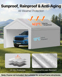Canopies & Gazebos: VEVOR Carport Replacement Canopy, 6x 3.6 m Potable Garage Tent Top Tarp with Sidewalls, UV-Resistant & Waterproof, Heavy Duty Car Shelter Tarp with Ball Buggees, Grey, Frame Not Included
