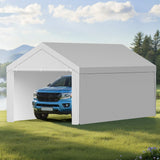 Canopies & Gazebos: VEVOR Carport Replacement Canopy, 6x 3.6 m Potable Garage Tent Top Tarp with Sidewalls, UV-Resistant & Waterproof, Heavy Duty Car Shelter Tarp with Ball Buggees, Grey, Frame Not Included