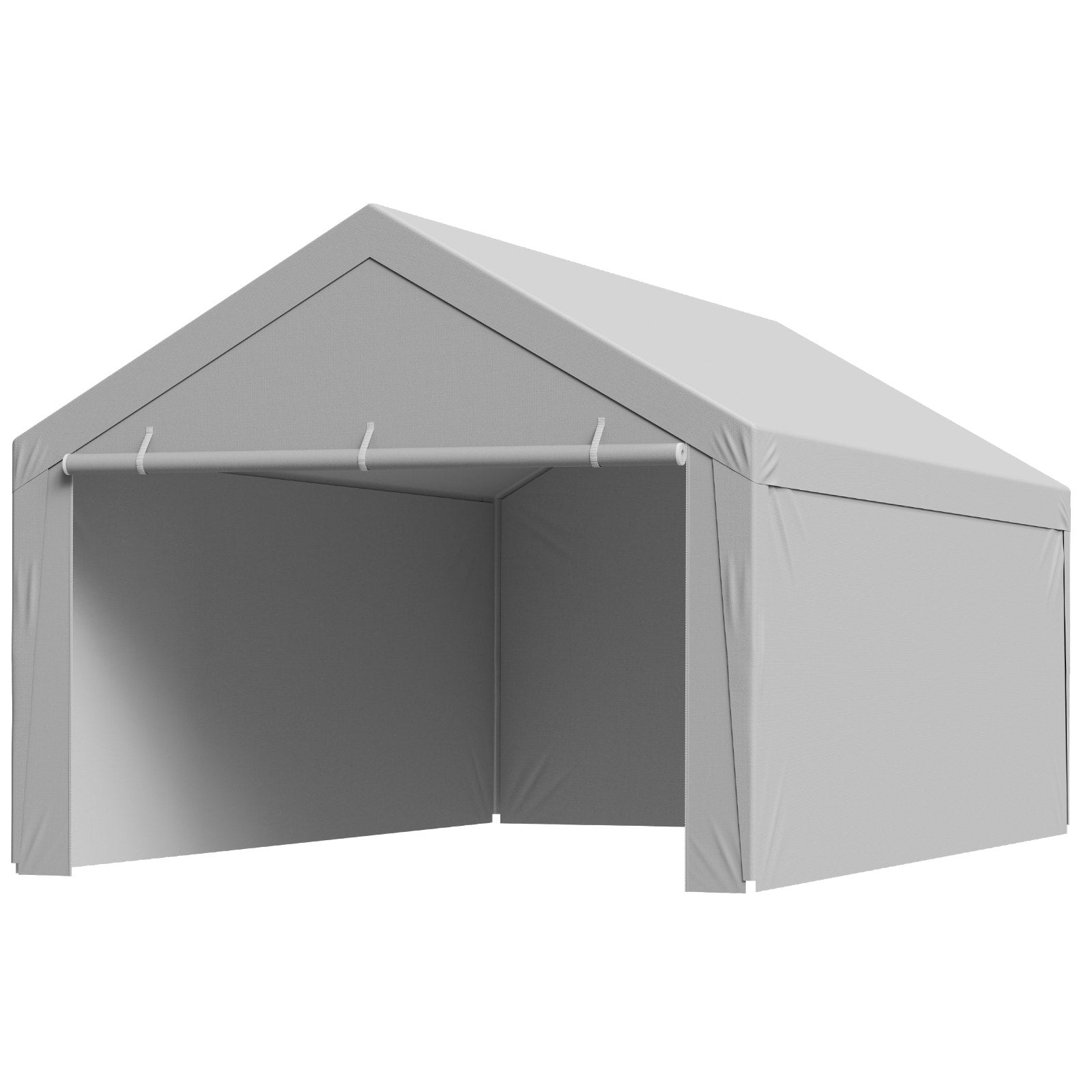 Canopies & Gazebos: VEVOR Carport Replacement Canopy, 6x 3.6 m Potable Garage Tent Top Tarp with Sidewalls, UV-Resistant & Waterproof, Heavy Duty Car Shelter Tarp with Ball Buggees, Grey, Frame Not Included