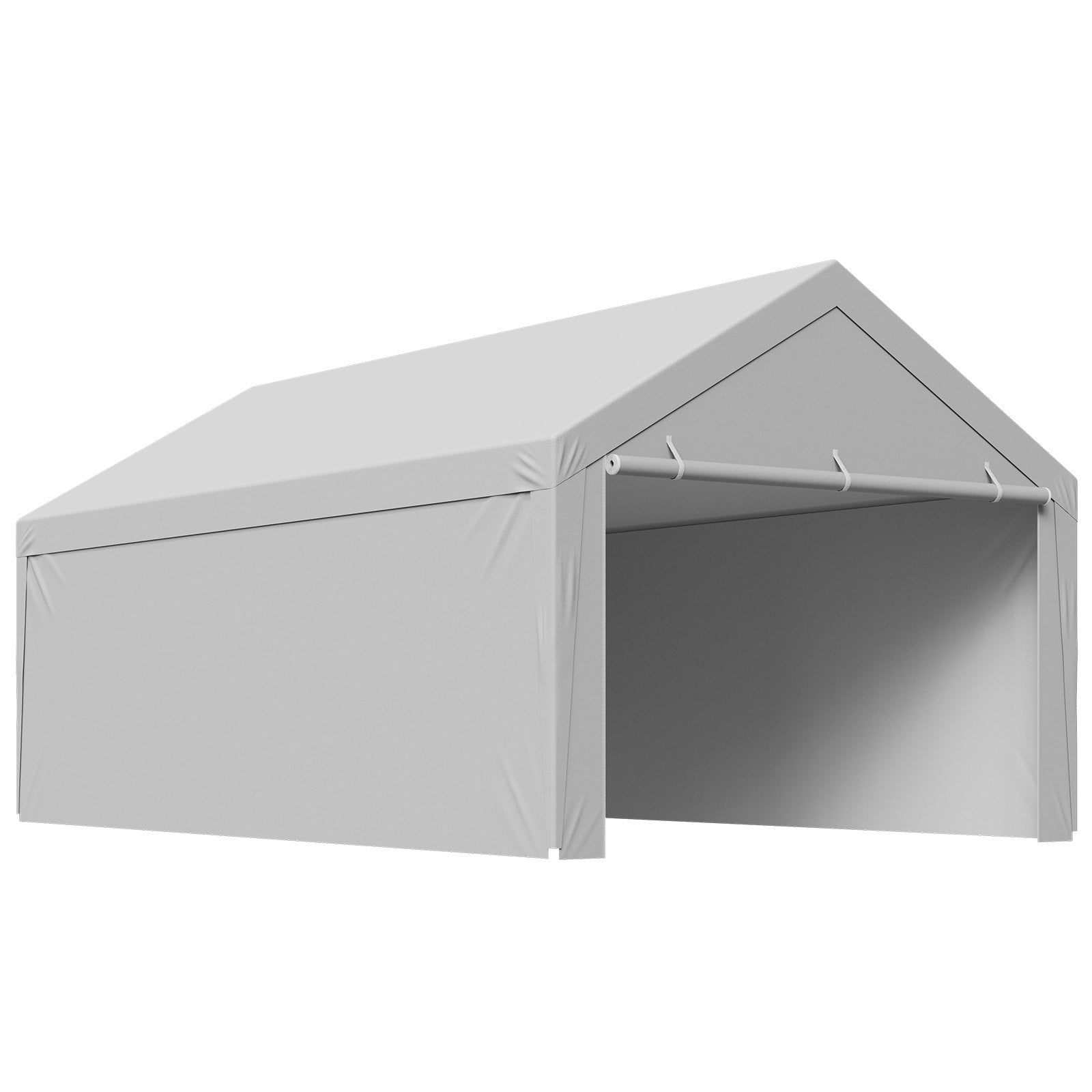 Canopies & Gazebos: VEVOR Carport Replacement Canopy, 6x 3.6 m Potable Garage Tent Top Tarp with Sidewalls, UV-Resistant & Waterproof, Heavy Duty Car Shelter Tarp with Ball Buggees, Grey, Frame Not Included