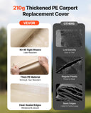 Canopies & Gazebos: VEVOR Carport Replacement Canopy, 6 x 3.6 m Potable Garage Tent Top Tarp, UV-Resistant & Waterproof Car Shelter Tarp, Heavy Duty Car Port Cover with Ball Buggees, Beige, Frame Not Included
