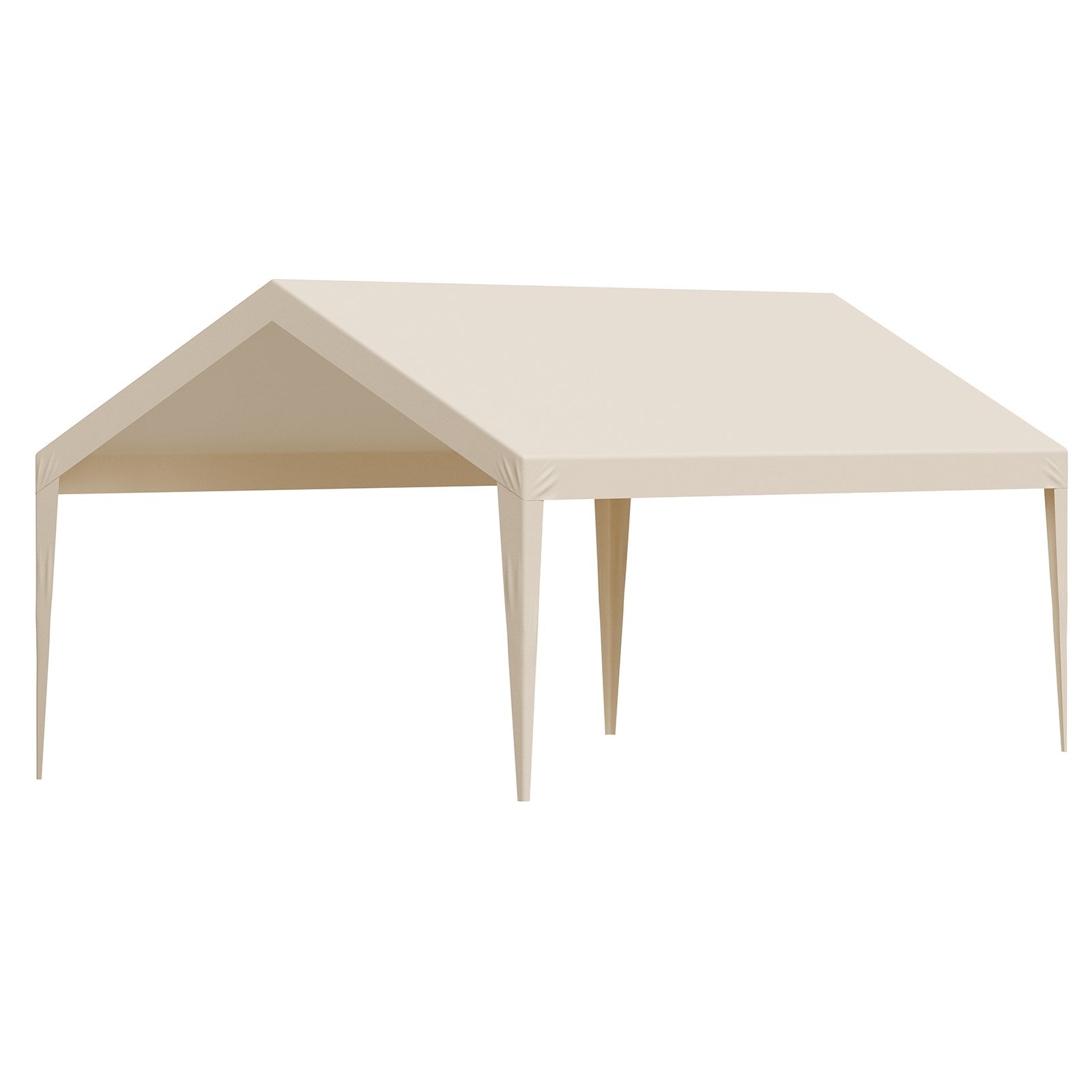 Canopies & Gazebos: VEVOR Carport Replacement Canopy, 6 x 3.6 m Potable Garage Tent Top Tarp, UV-Resistant & Waterproof Car Shelter Tarp, Heavy Duty Car Port Cover with Ball Buggees, Beige, Frame Not Included