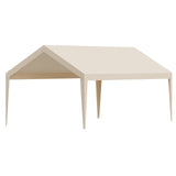 Canopies & Gazebos: VEVOR Carport Replacement Canopy, 6 x 3.6 m Potable Garage Tent Top Tarp, UV-Resistant & Waterproof Car Shelter Tarp, Heavy Duty Car Port Cover with Ball Buggees, Beige, Frame Not Included