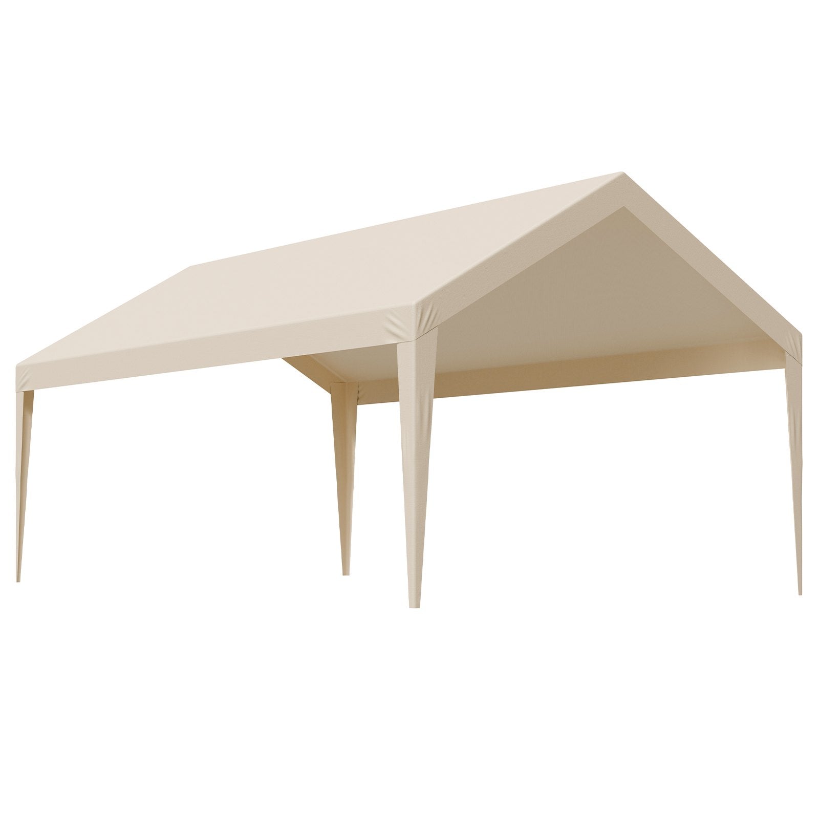 Canopies & Gazebos: VEVOR Carport Replacement Canopy, 6 x 3.6 m Potable Garage Tent Top Tarp, UV-Resistant & Waterproof Car Shelter Tarp, Heavy Duty Car Port Cover with Ball Buggees, Beige, Frame Not Included