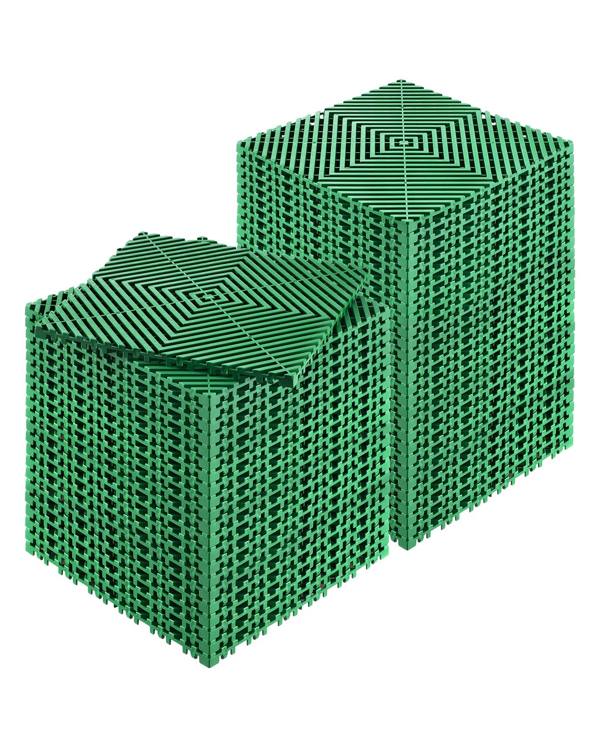 Interlocking Drainage Mat, 50 Pcs Modular Interlocking Cushion, 31 x 31 cm Splicing Drainage Mats, Non-Slip Green PP Drainage Floor Tile and Shower Mat, for Garage, Garden, Kitchen & Outdoor