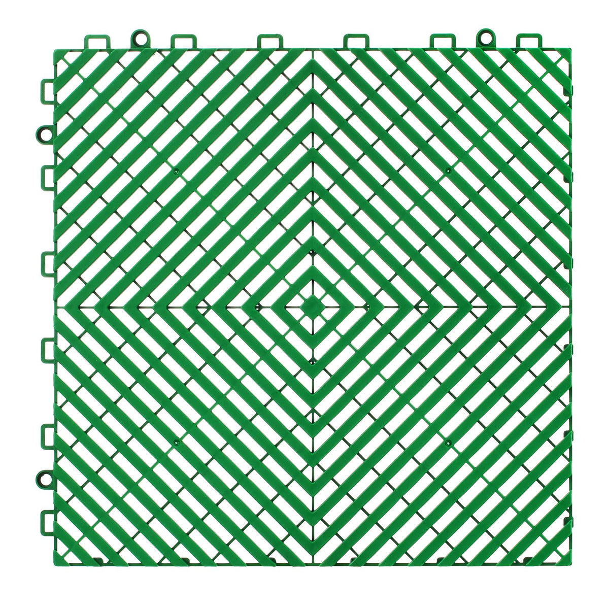 Interlocking Drainage Mat, 50 Pcs Modular Interlocking Cushion, 31 x 31 cm Splicing Drainage Mats, Non-Slip Green PP Drainage Floor Tile and Shower Mat, for Garage, Garden, Kitchen & Outdoor
