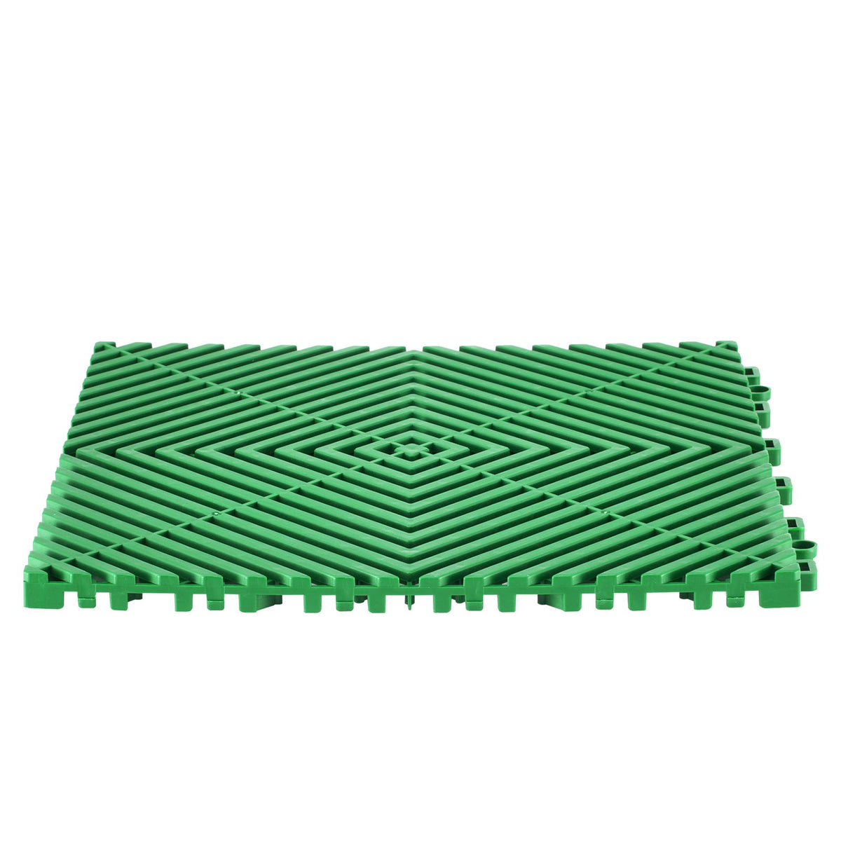 Interlocking Drainage Mat, 50 Pcs Modular Interlocking Cushion, 31 x 31 cm Splicing Drainage Mats, Non-Slip Green PP Drainage Floor Tile and Shower Mat, for Garage, Garden, Kitchen & Outdoor