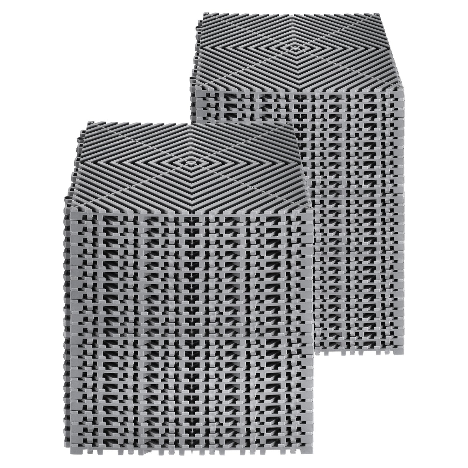 Dog Grooming Supplies: VEVOR Interlocking Drainage Mat, 31 x 31 cm Modular Interlocking Cushion, 50 Pcs Splicing Drainage Mats, Non-Slip Gray PP Drainage Floor Tile and Shower Mat, for Garage, Garden, Kitchen & Outdoor